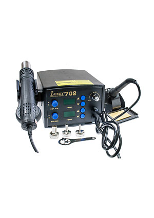 LUKEY-702, станция паяльная термовоздушная + паяльник