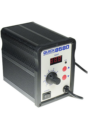 QUICK858D, станция термовоздушная (фен паяльный), с доп. насадками