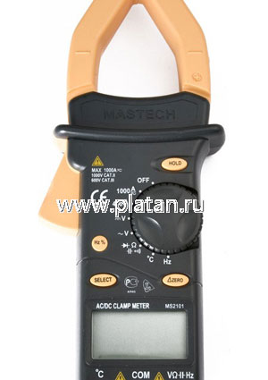 MS2101, Клещи токоизмерительные цифровые  ACA&amp;DCA(ACV/DCV, сопротивление,прозвон,частота,температура