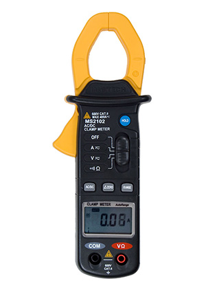 MS2102, Клещи токоизмерительные цифровые ACA&amp;DCA(ACV/DCV, сопротивление,прозвон)